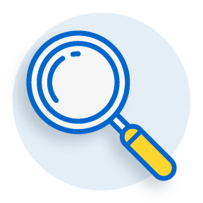 illustration of a magnifying glass to represent search